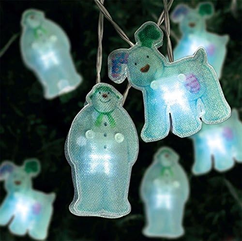 The Snowman & Snowdog Indoor Light String with 20 Ice White LED's
