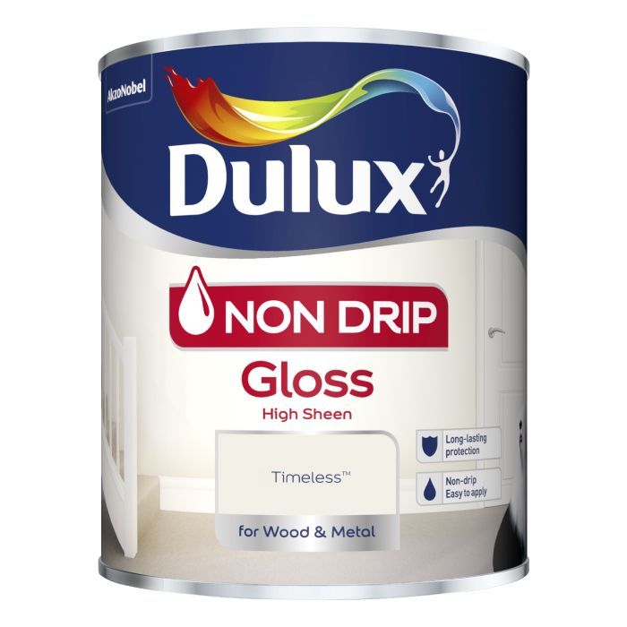Dulux None Drip High Sheen Gloss Paint for Metal & Wood Timeless 750ml