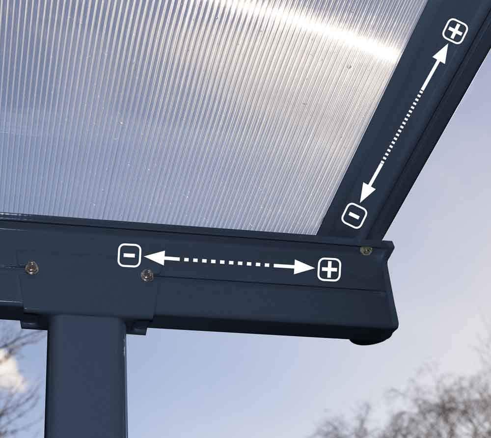 Sierra Patio Cover 2.2m x 2.3m - Grey Frame & Clear Polycarbonate