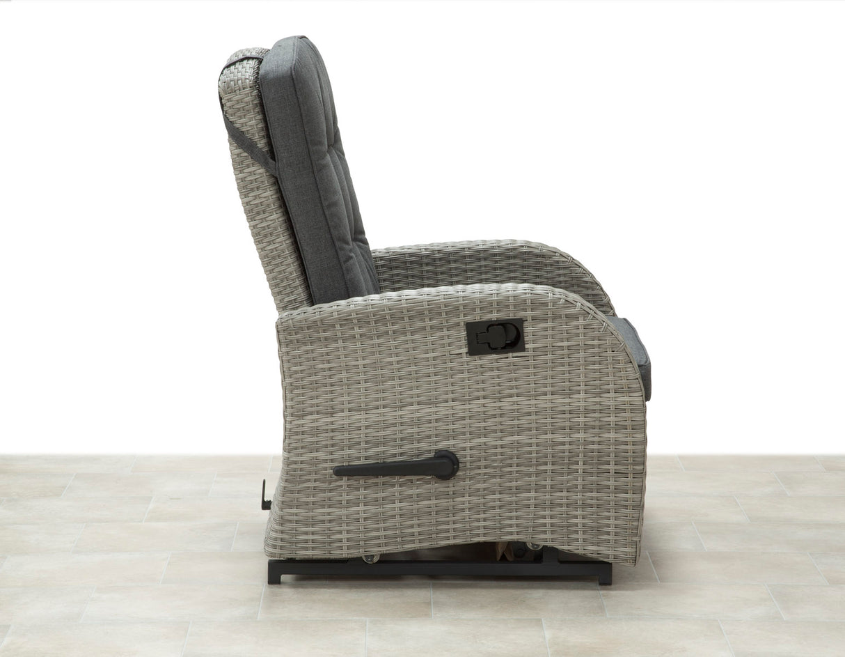 Bellevue Rattan Rocking Garden Chair Set - Grey