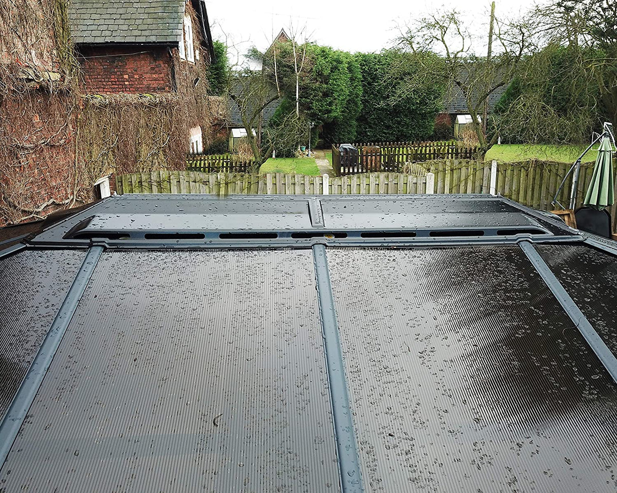 Martinique 3.6m x 5m Garden Gazebo in Grey Aluminium with Polycarbonate Roof