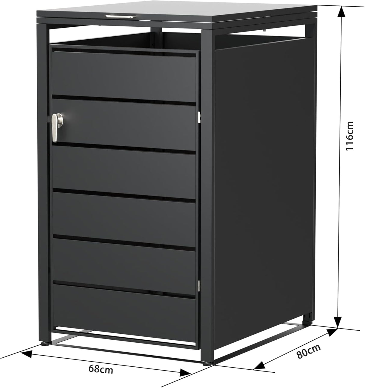 Modern Wheelie Bin Storage - Single Bin - Anthracite