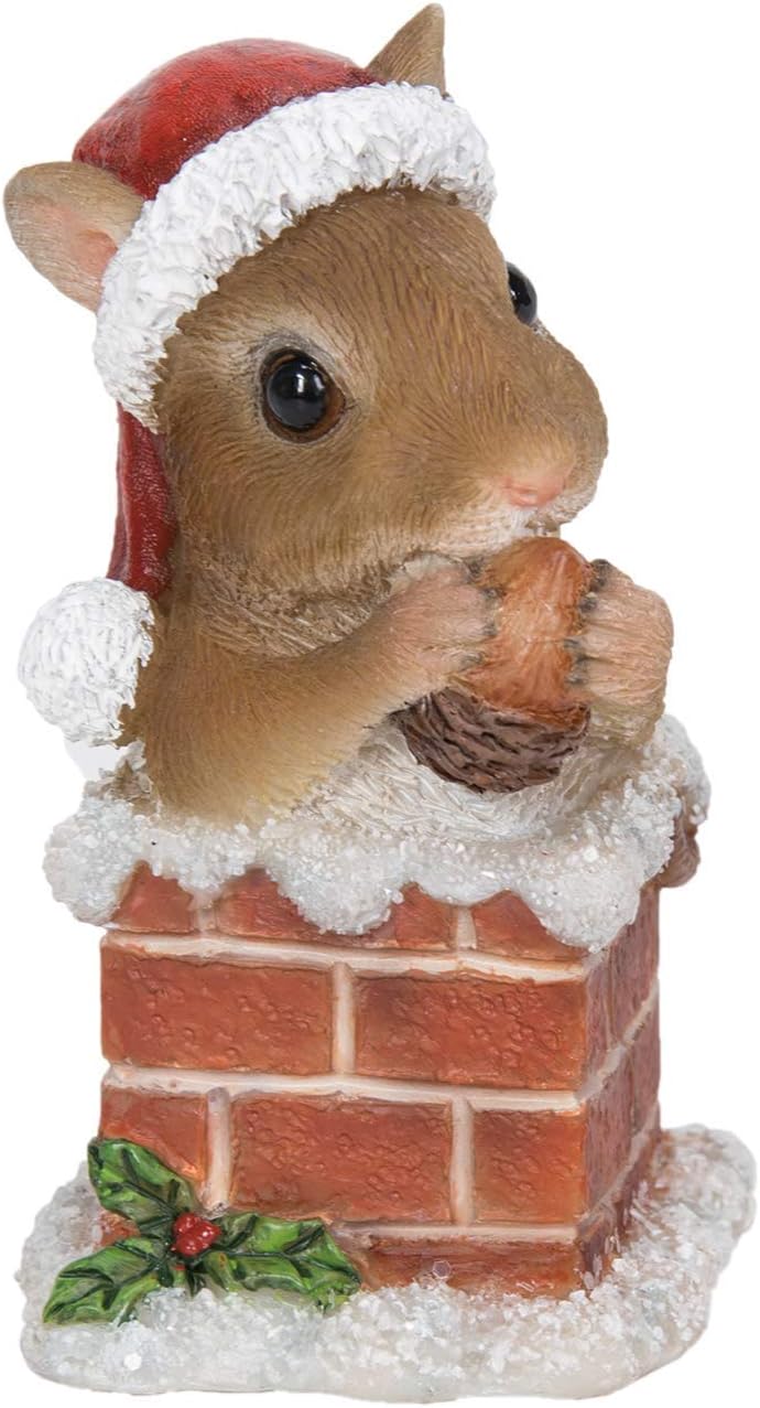 Dormouse in Christmas Chimney Ornament