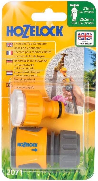 Hozelock Threaded Tap & Hose End Connector Twin Pack