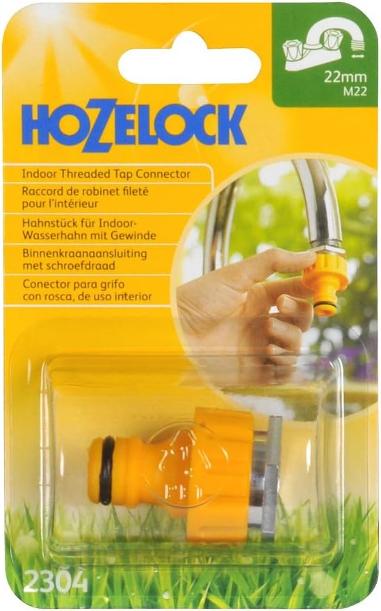 Hozelock Yellow Tap Connector with 22mm with Female Head