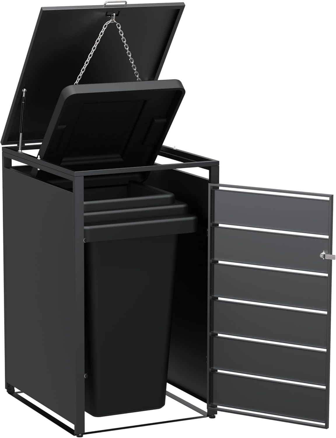 Modern Wheelie Bin Storage - Single Bin - Anthracite