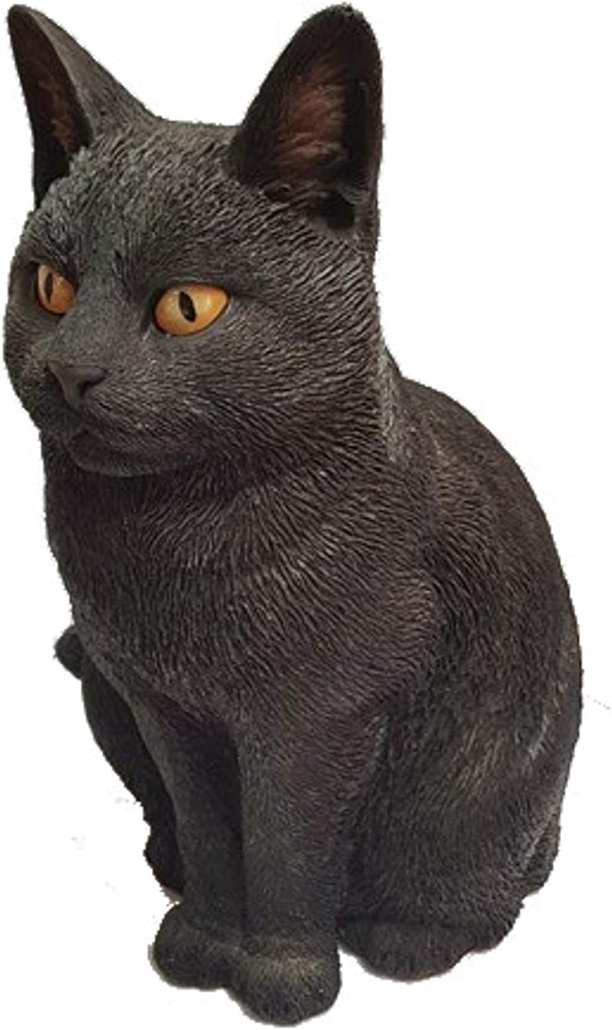 Black Sitting Cat Garden Ornament