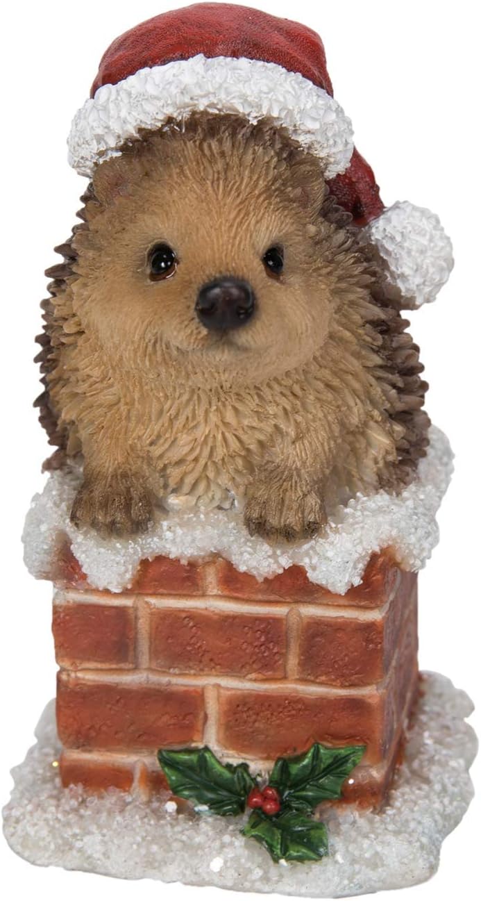 Hedgehog in Christmas Chimney Ornament