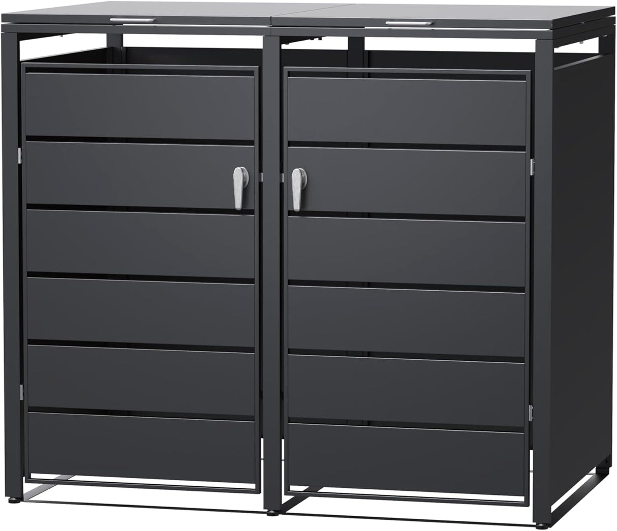 Modern Wheelie Bin Storage - Double Bin - Anthracite