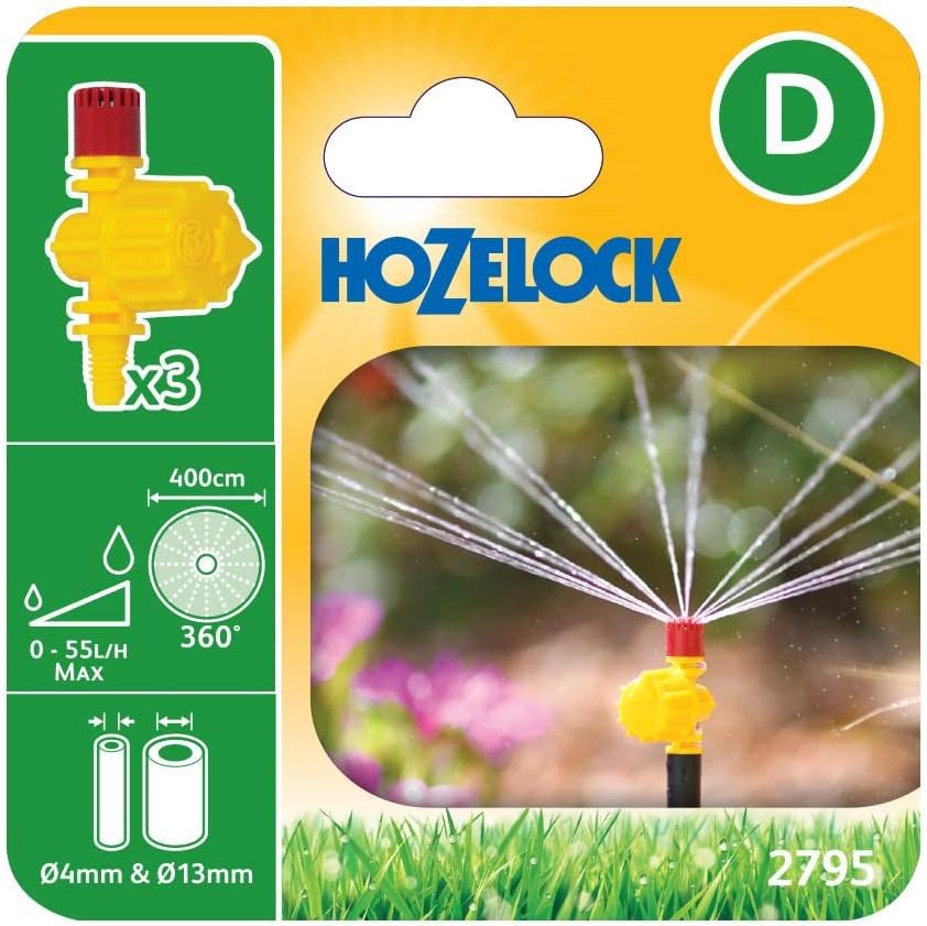 Hozelock 360 Degree Adjustable Micro Jet, Pack of 3