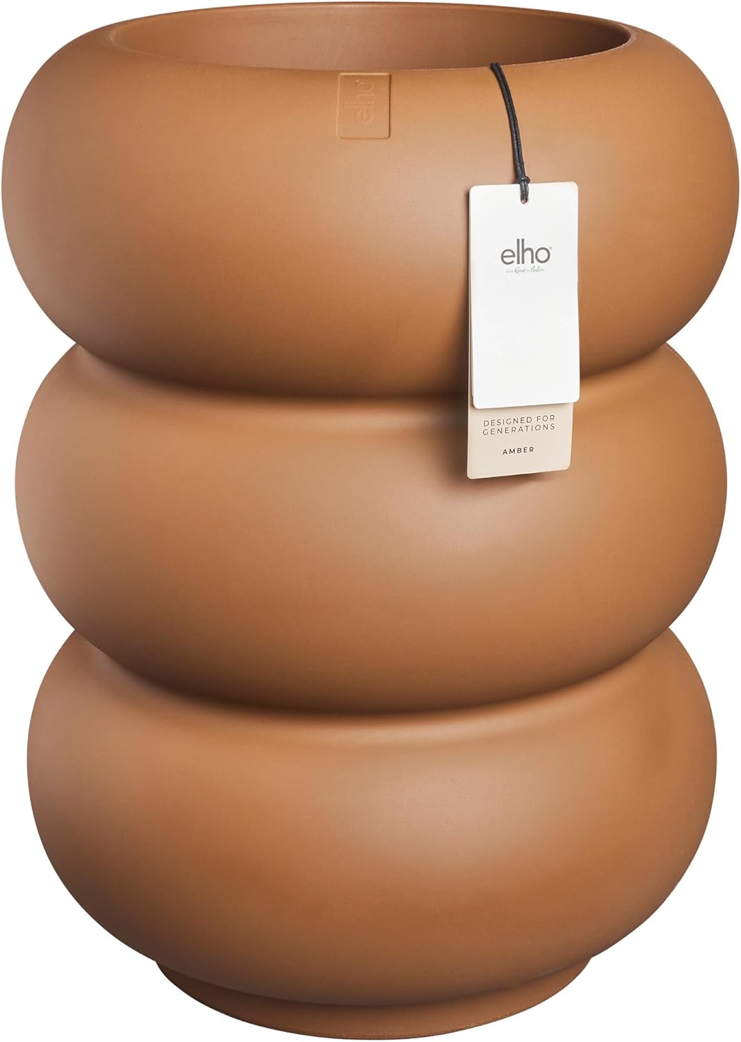 Amber Roll High 43cm Indoor / Outdoor Plant Pot - Caramel