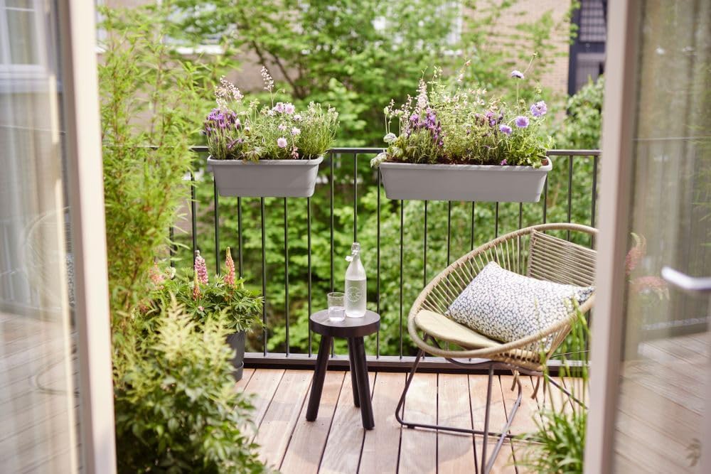 Noa Balcony Trough XL - Warm Grey