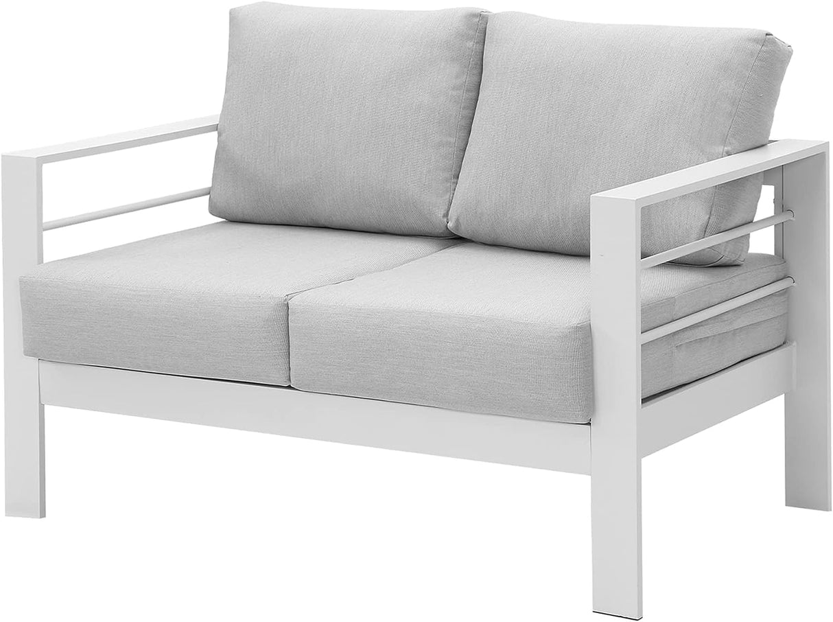 Wisteria Lane Aluminium Loveseat, 2 Seat Sofa - White