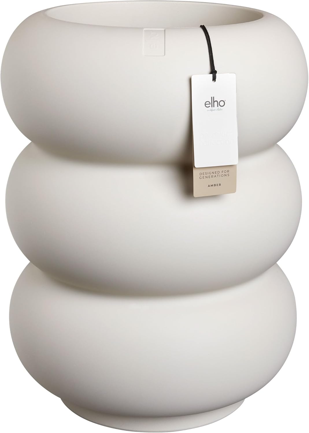 Amber Roll High 43cm Indoor / Outdoor Plant Pot - Linen White