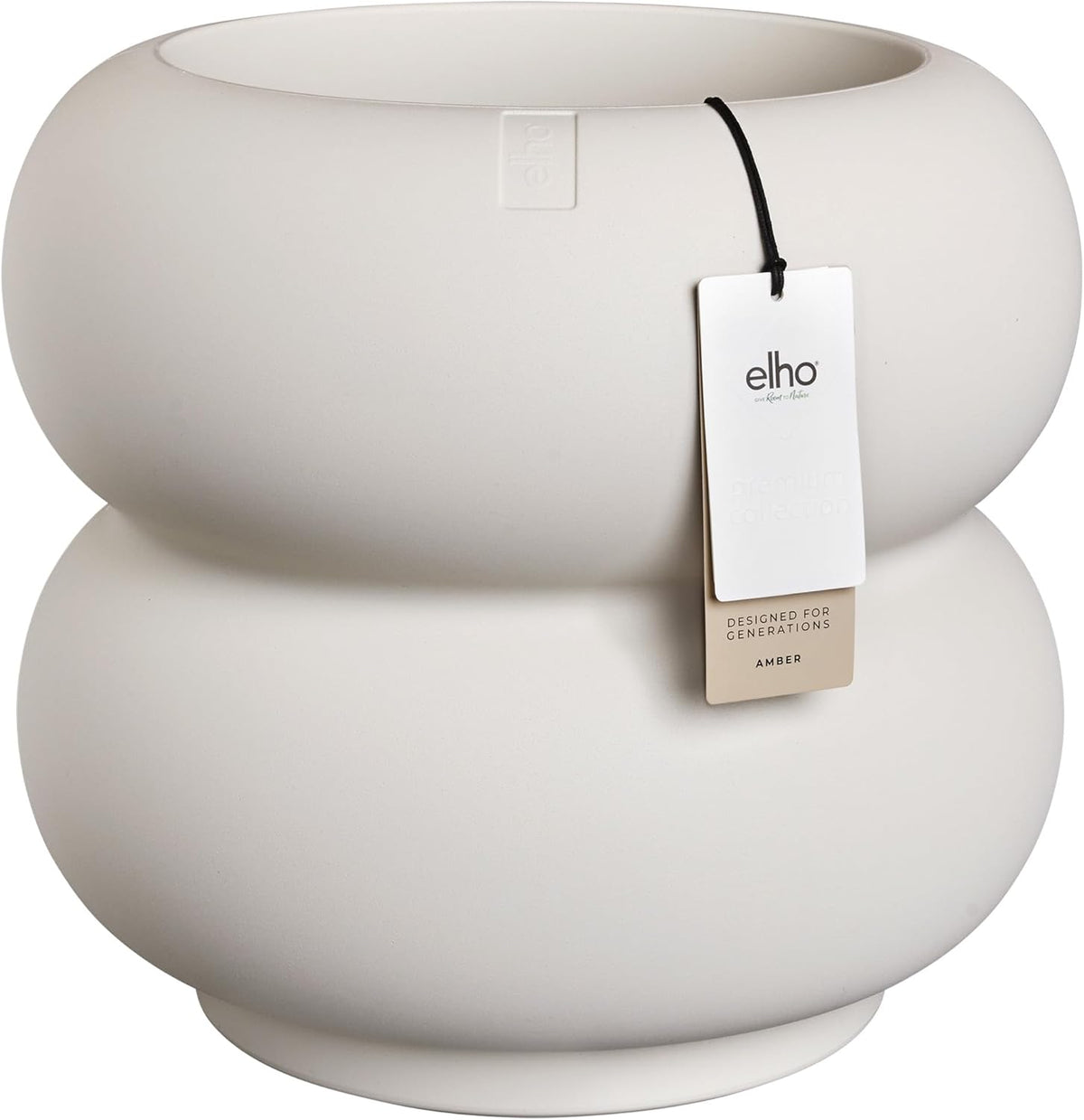 Amber Roll Low 43cm Indoor / Outdoor Plant Pot - Linen White