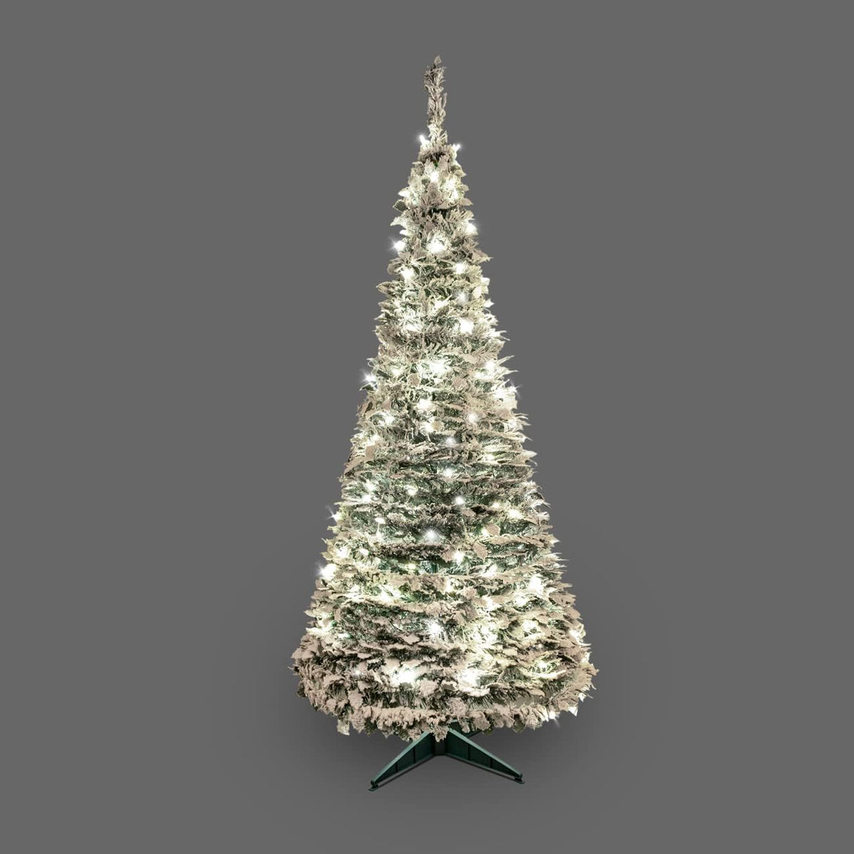5ft Snow-flocked Pop Up Christmas Tree - Mains Operated with Warm White LEDs