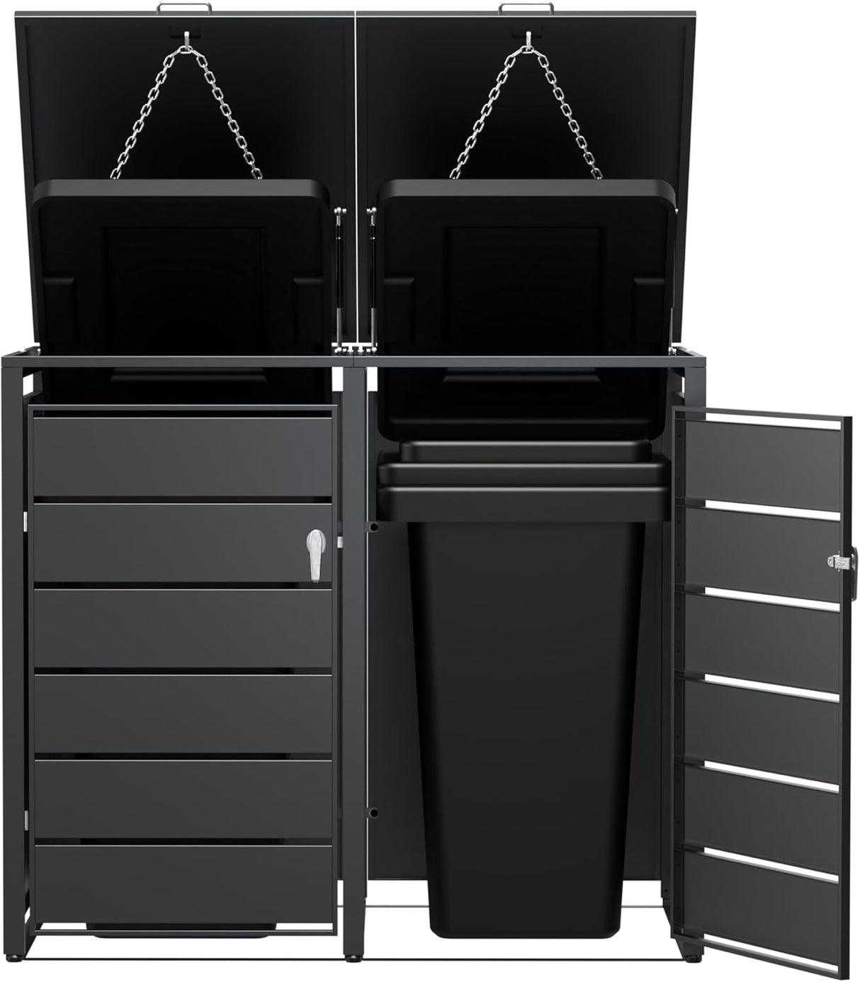 Modern Wheelie Bin Storage - Double Bin - Anthracite