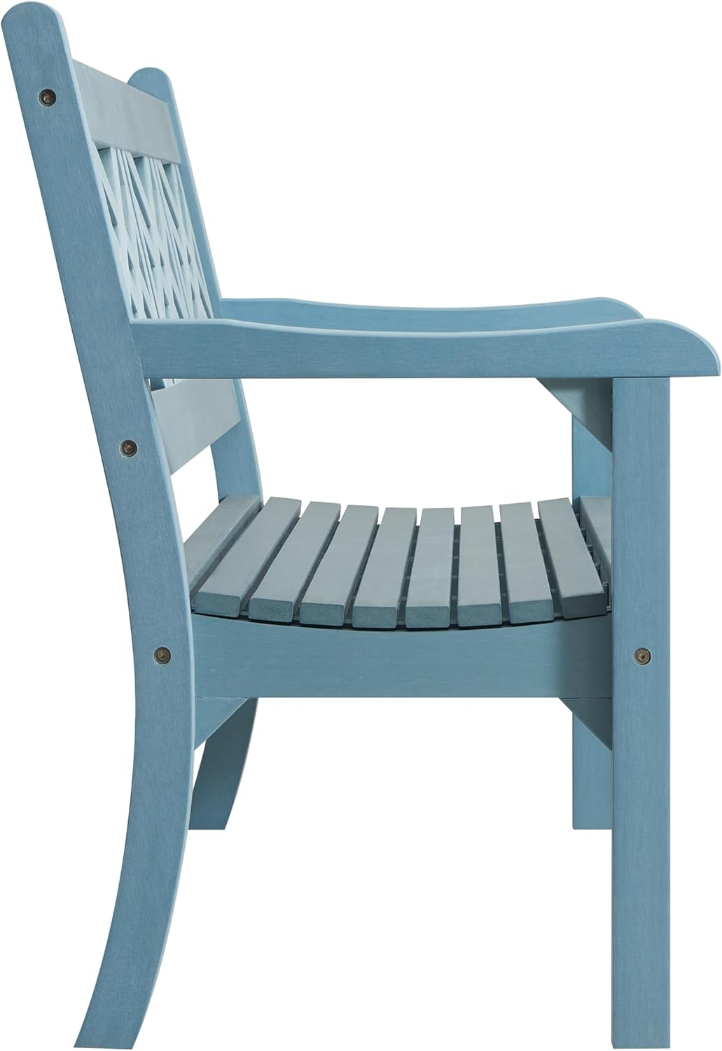 Winawood Speyside Polymer Wood Effect 3 Seat Bench - Powder Blue
