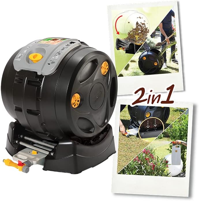 Hozelock EasyMix 2-in-1 Black Drum Composter
