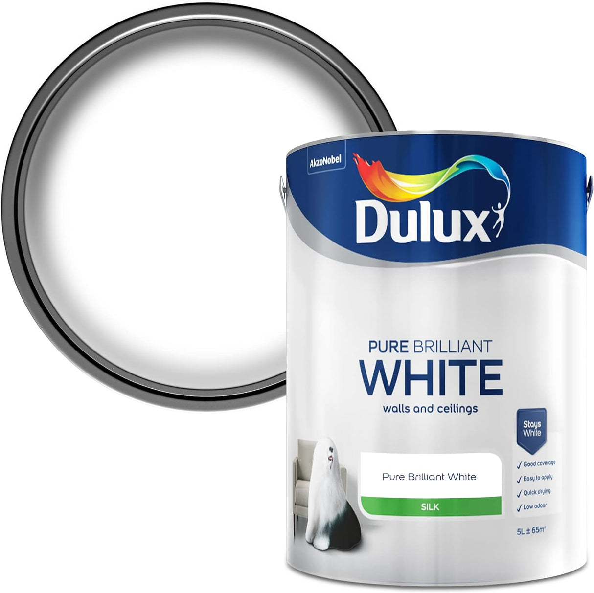 Dulux Silk Pure Brilliant White 5L