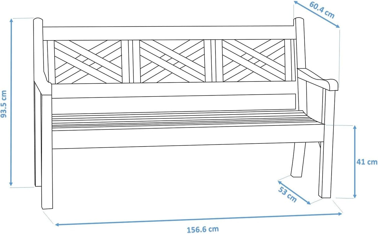 Winawood Speyside Polymer Wood Effect 3 Seat Bench - New Teak