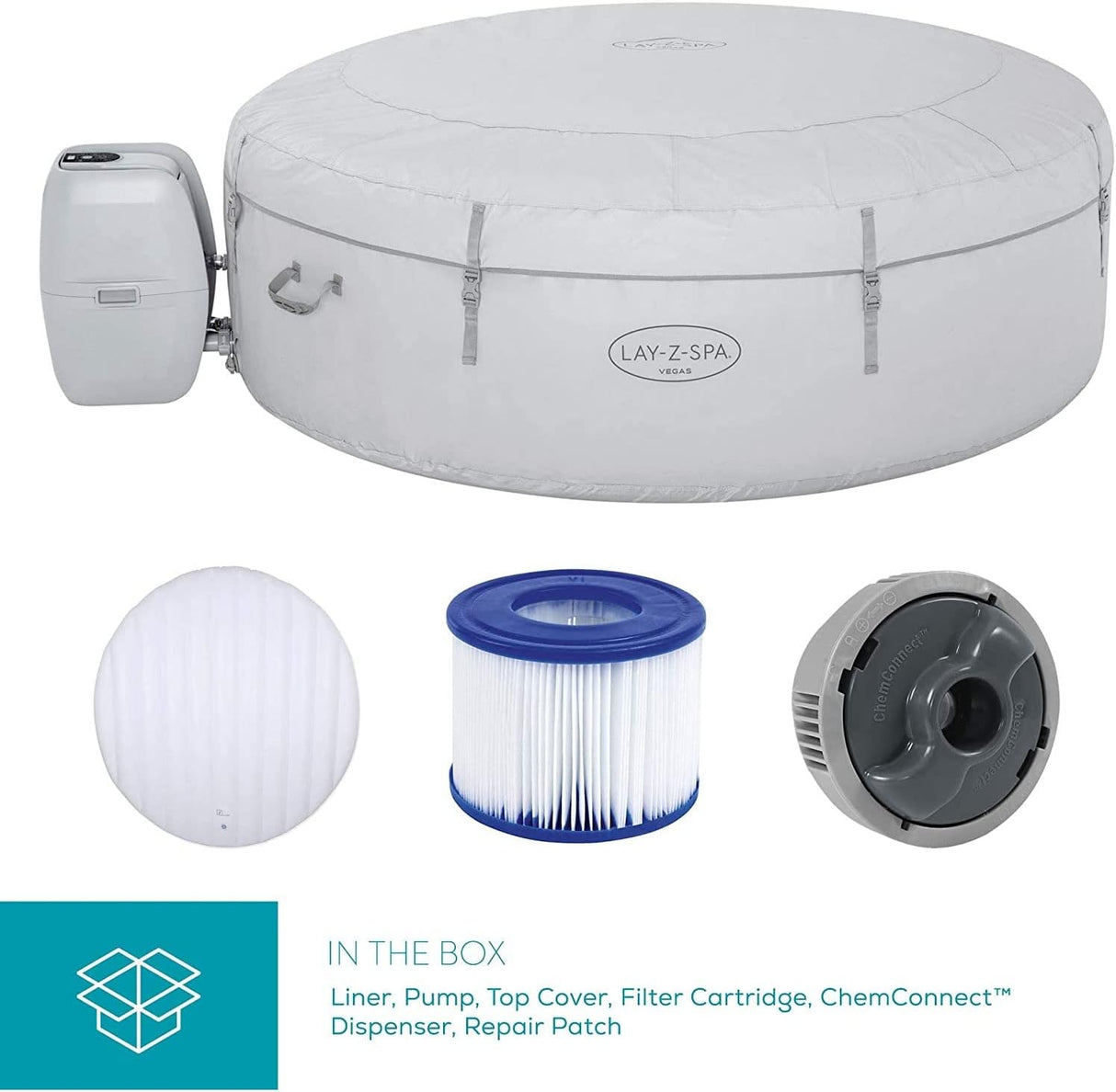 Vegas Hot Tub with 140 AirJet Massage System Inflatable Spa