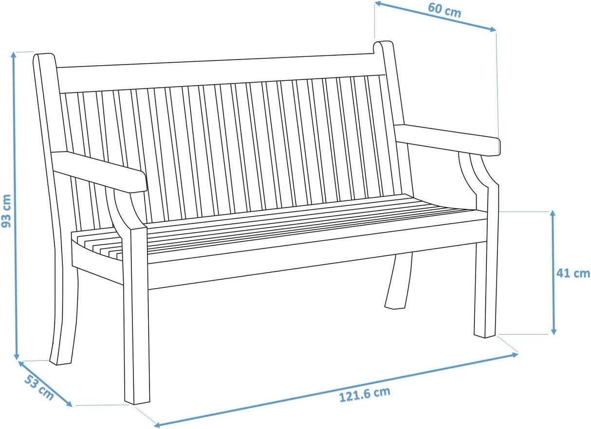 Winawood Sandwick Polymer Wood Effect 2 Seat Garden Bench - Duck Egg Green