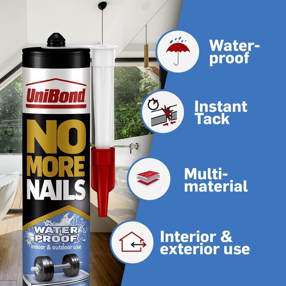 UniBond No More Nails Waterproof, Heavy-Duty Mounting Adhesive