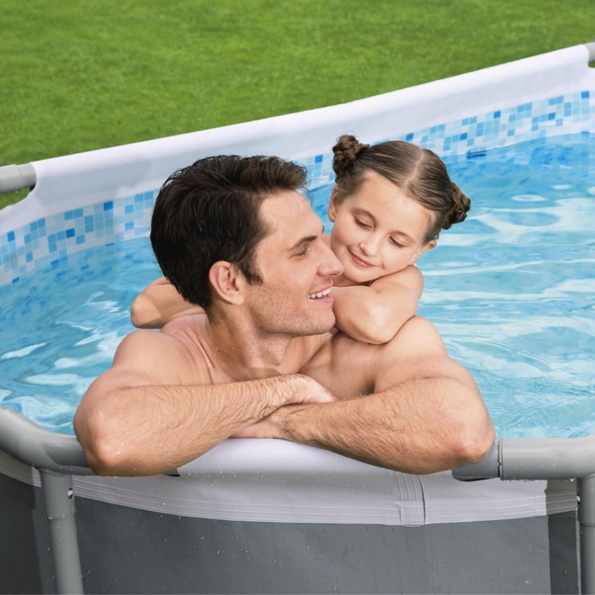 Bestway 10ft x 33in Dark Grey Oval Steel Pro MAX Above Ground Pool Set