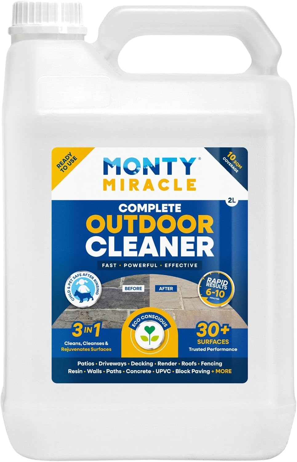 Monty Miracle Fast Patio Cleaner 2L - 2 x Bottles