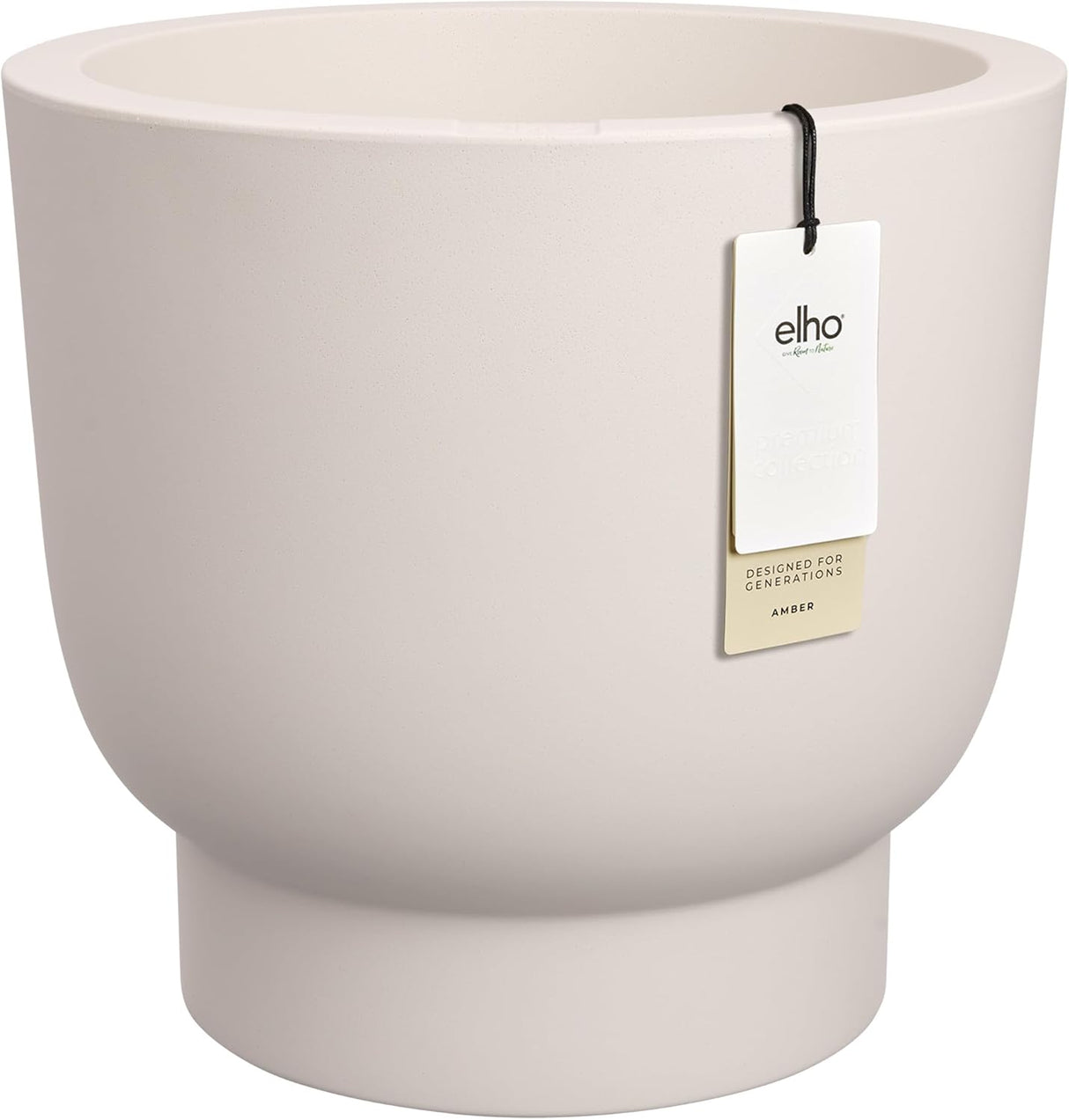 Amber Grail 30cm Indoor / Outdoor Plat Pot - Linen White