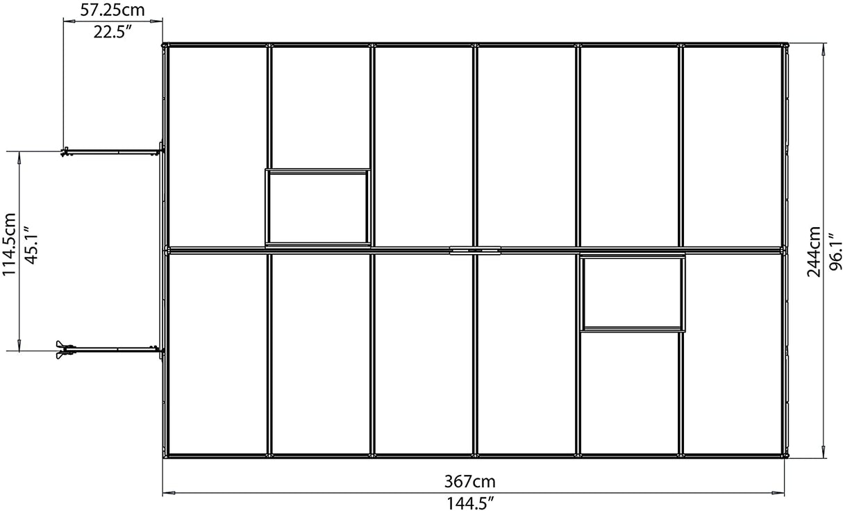 Essence 8' x 12' Greenhouse - Silver Frame & Twinwall Polycarbonate Panels