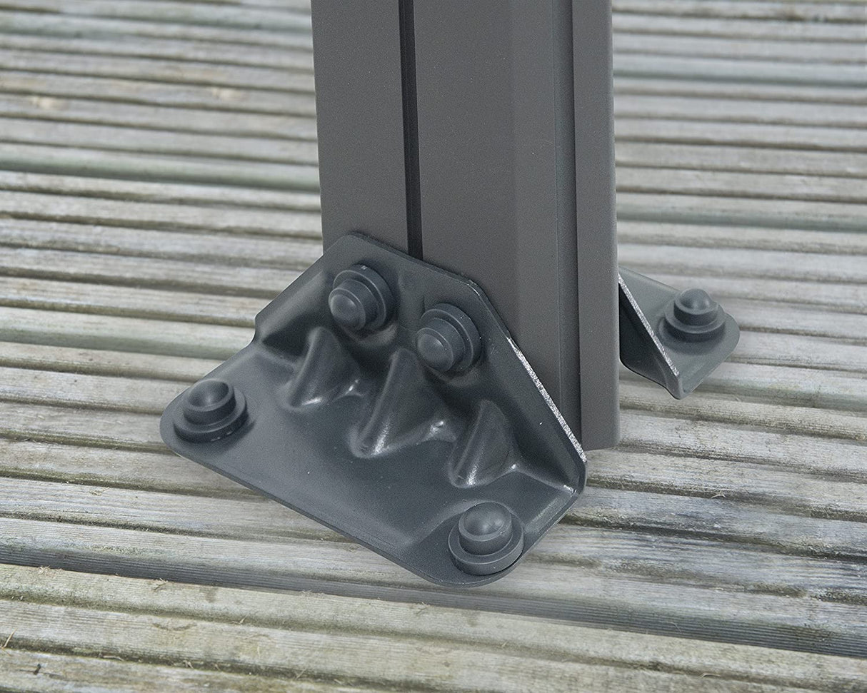 Martinique 3.6m x 5m Garden Gazebo in Grey Aluminium with Polycarbonate Roof