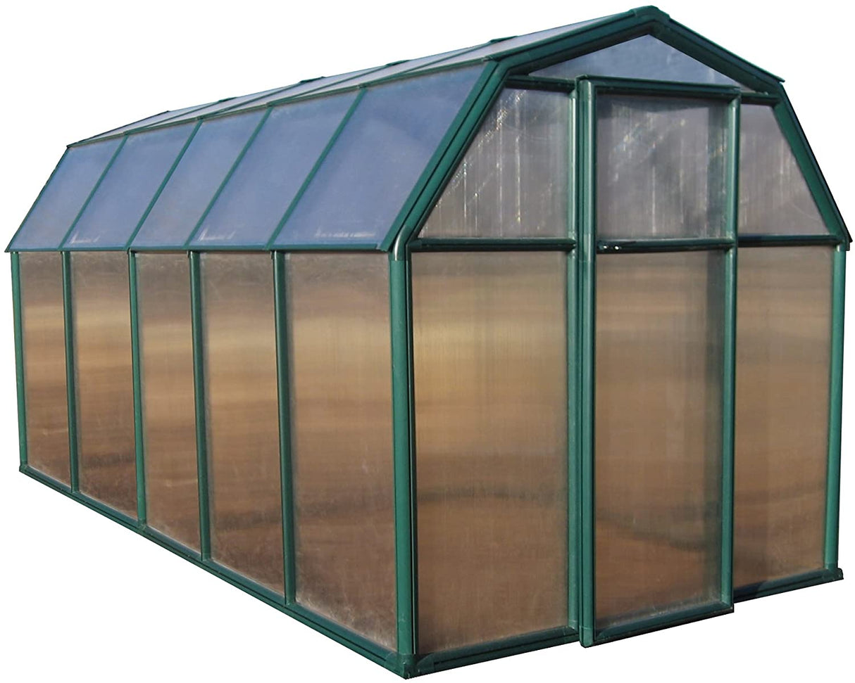 Eco Grow 6' x 10' Greenhouse - Green Frame & Twinwall Polycarbonate Panels