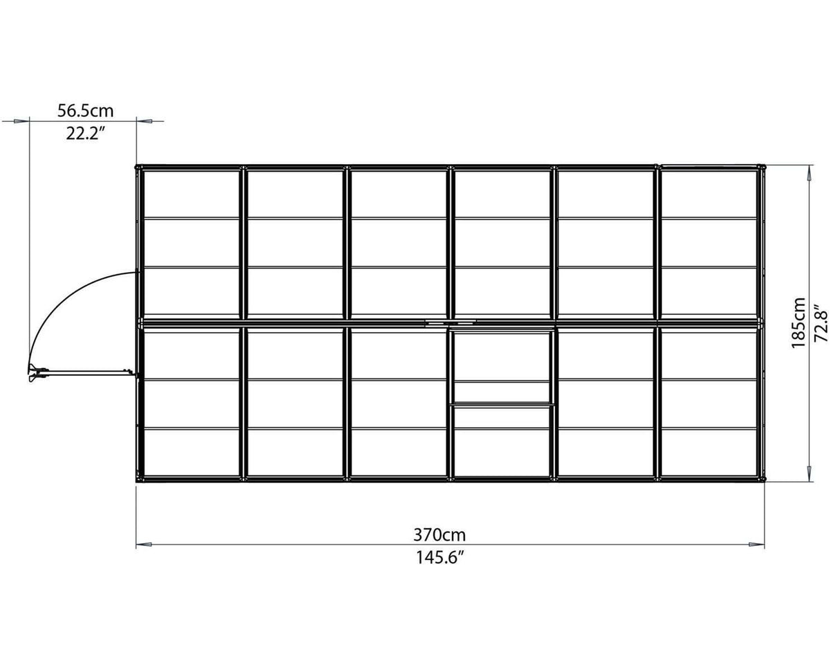 Hybrid 6' x 12' Greenhouse - Silver Frame & Hybrid Polycarbonate Panels
