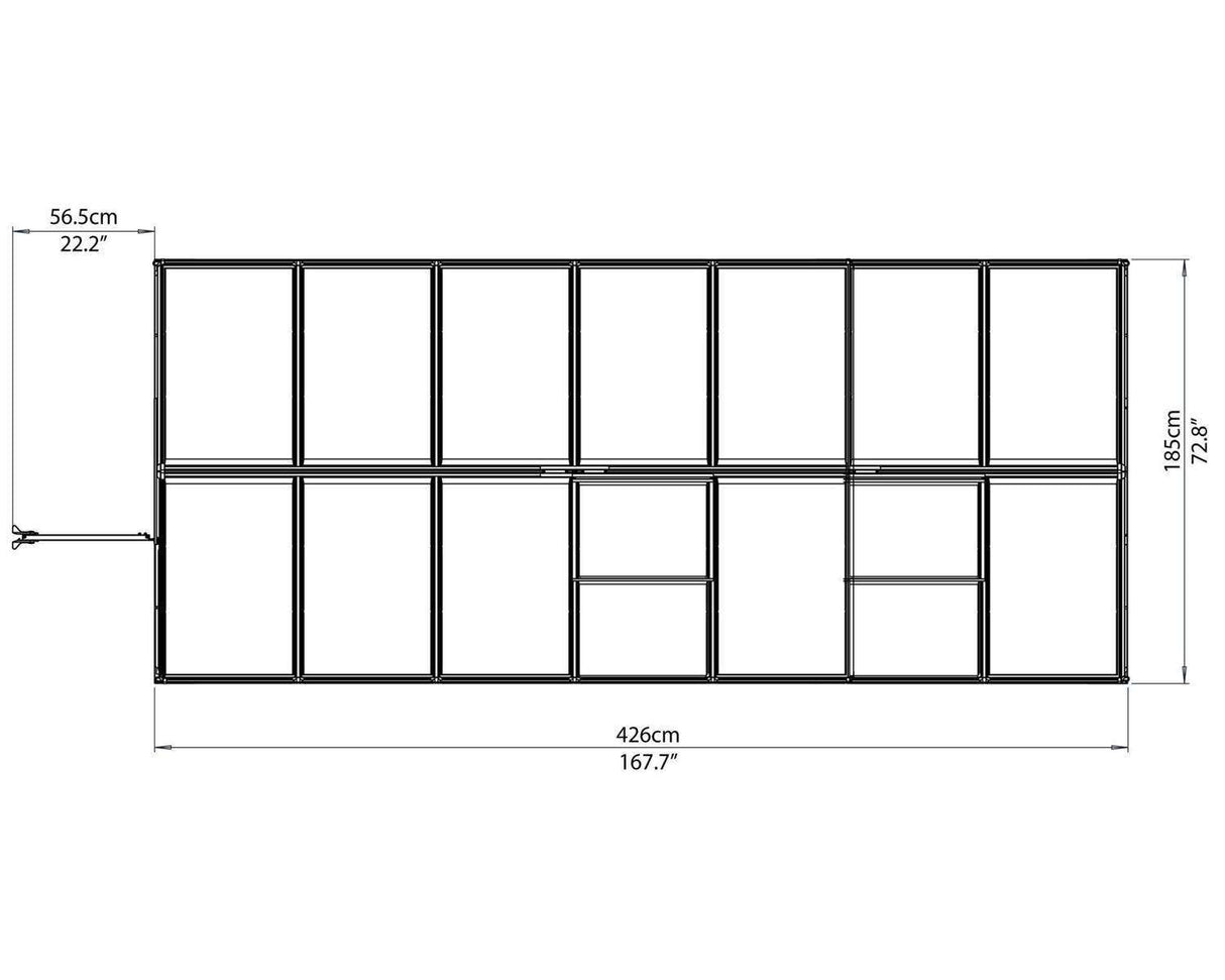 Hybrid 6' x 12' Greenhouse - Green Frame & Hybrid Polycarbonate Panels