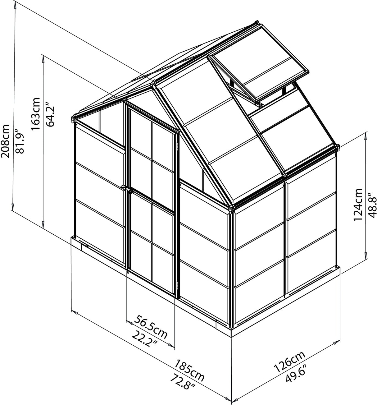 Harmony 6' x 4' Greenhouse - Silver Frame & Clear Polycarbonate Panels