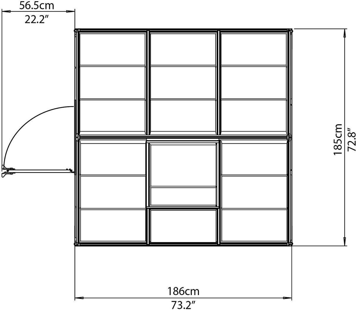 Harmony 6' x 6' Greenhouse - Green Frame & Clear Polycarbonate Panels