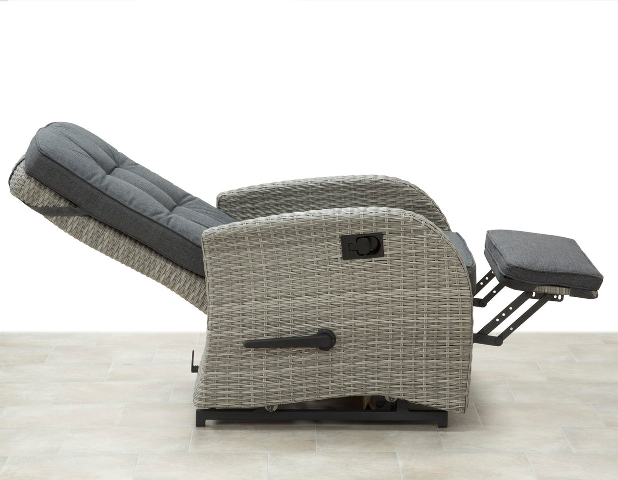 Bellevue Rattan Rocking Garden Chair Set - Grey