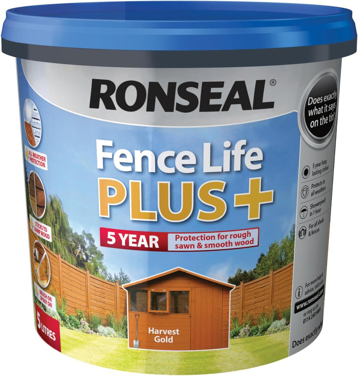 Ronseal Fence Life Plus+ - Harvest Gold 5L