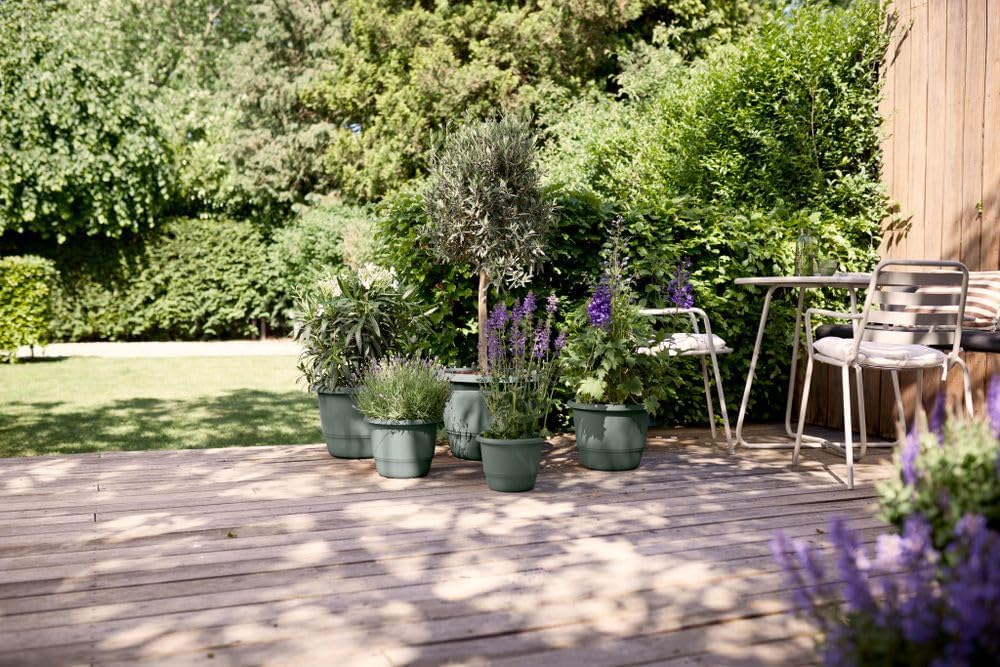 Amiga Round Plant Pot 40cm - Thyme Green