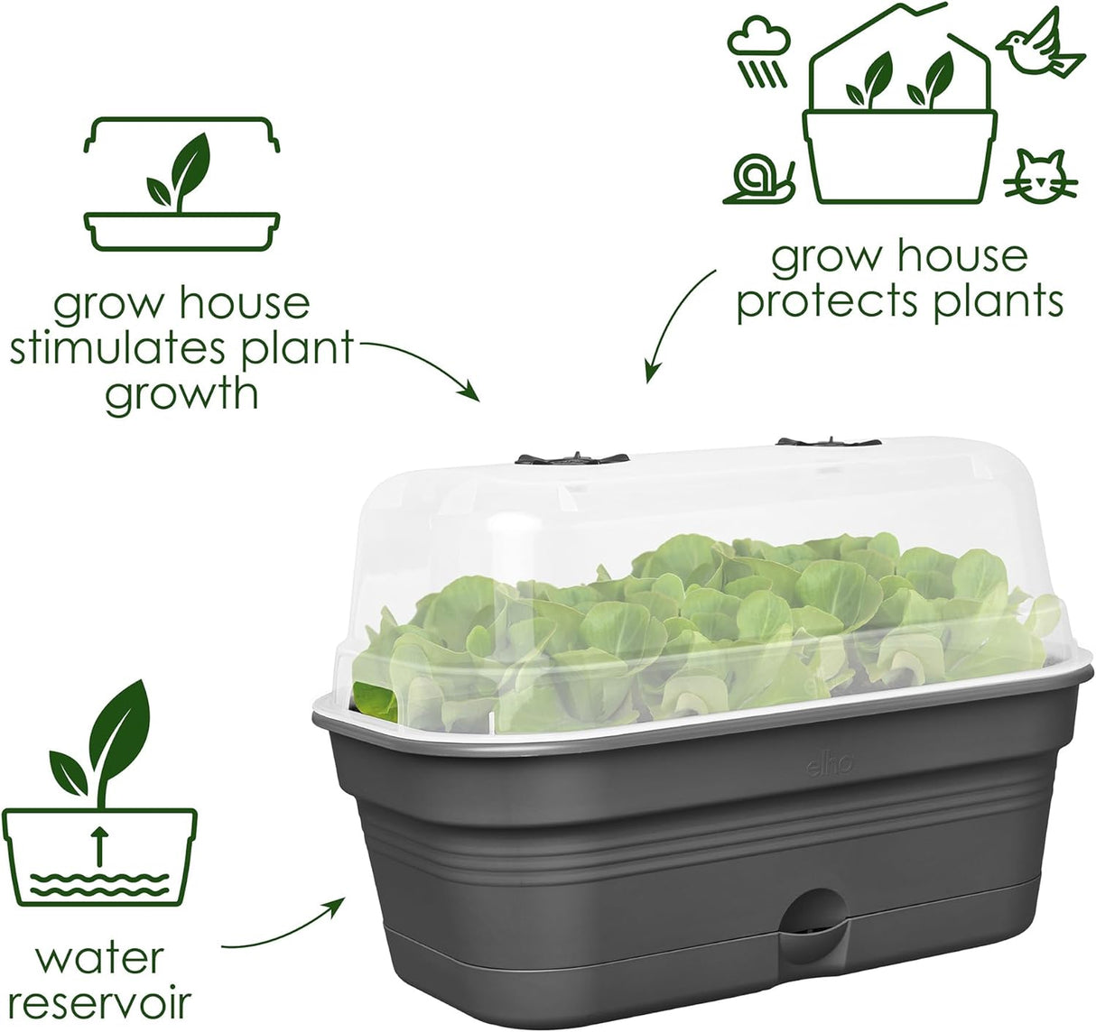 Green Basics All in 1 Medium Grow Tray Living Black