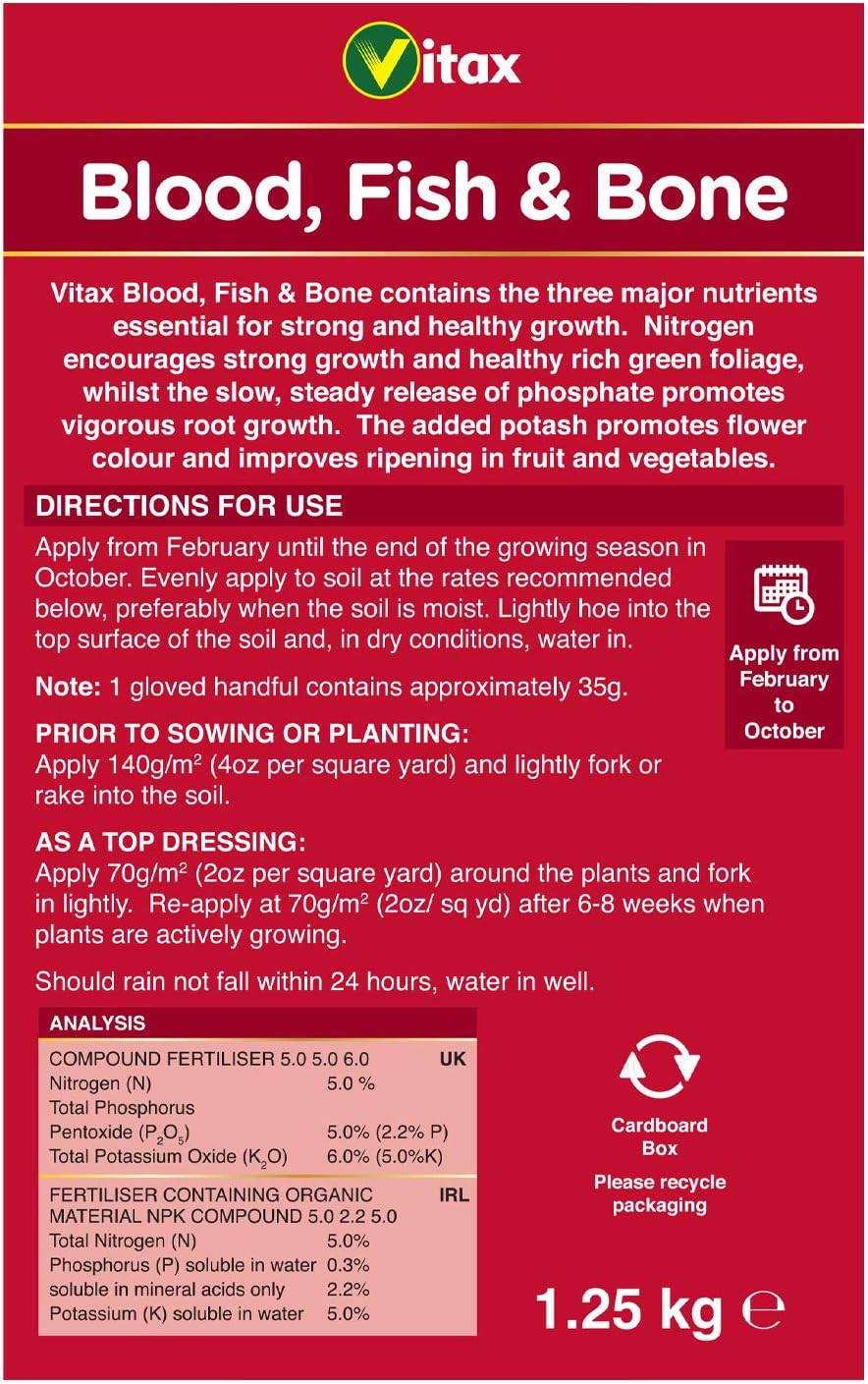 Blood Fish & Bone Fertiliser - 1.25kg