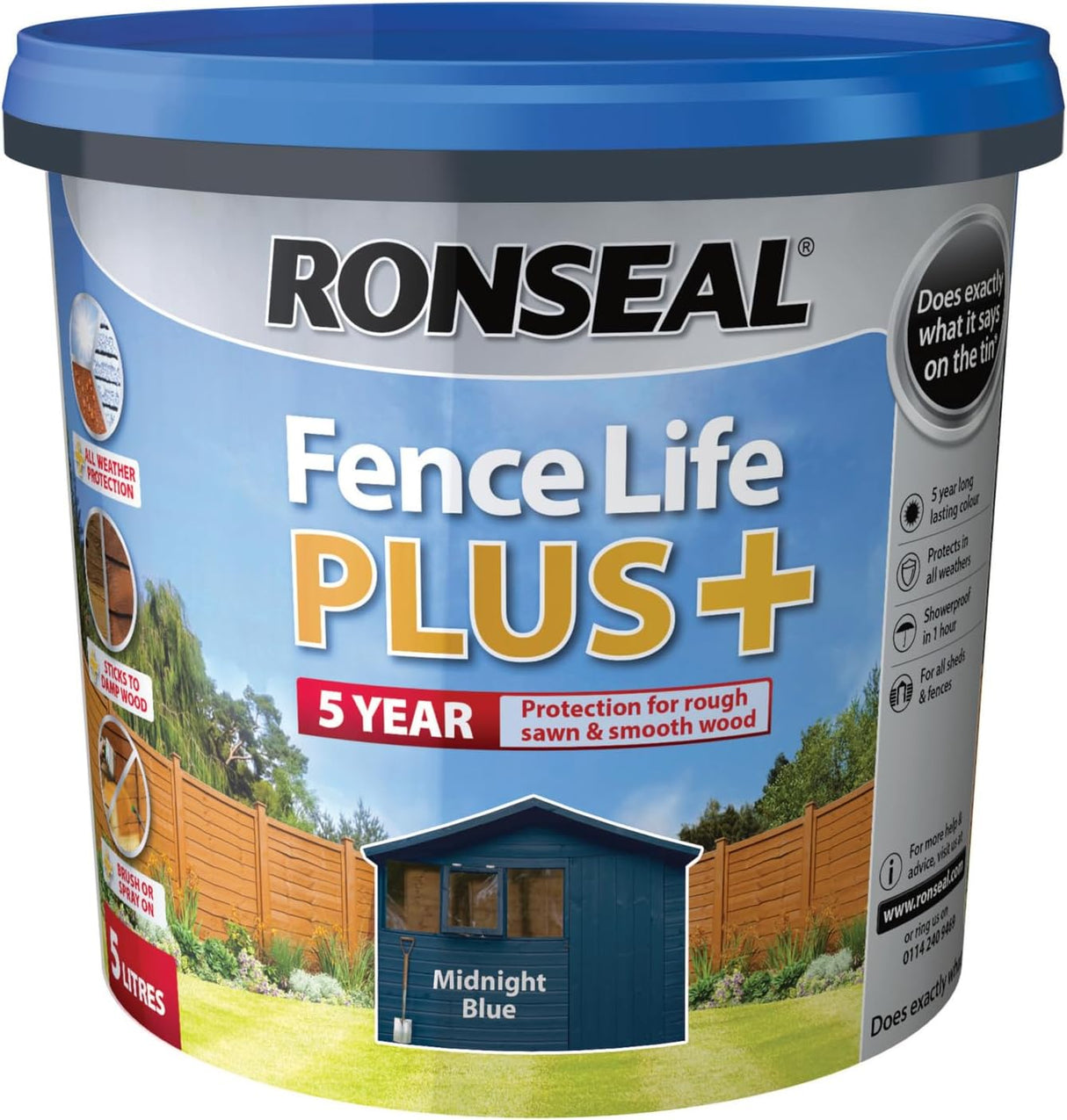 Ronseal Fence Life Plus+ - Midnight Blue 5L