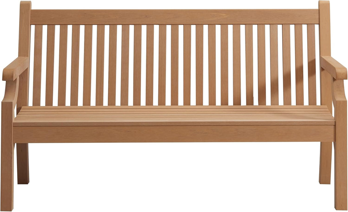 Winawood Sandwick Polymer Wood Effect 3 Seat Garden Bench - New Teak