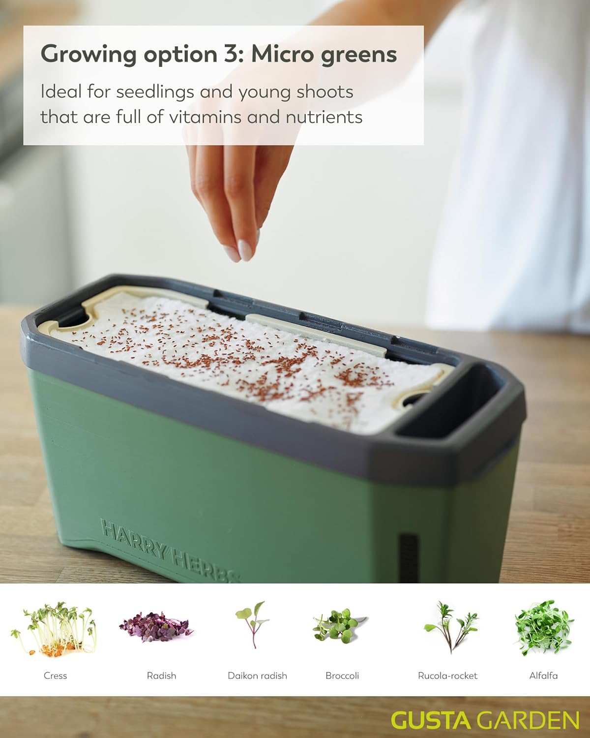 Harry Herbs 4-in-1 Herb Pot - Dark Green