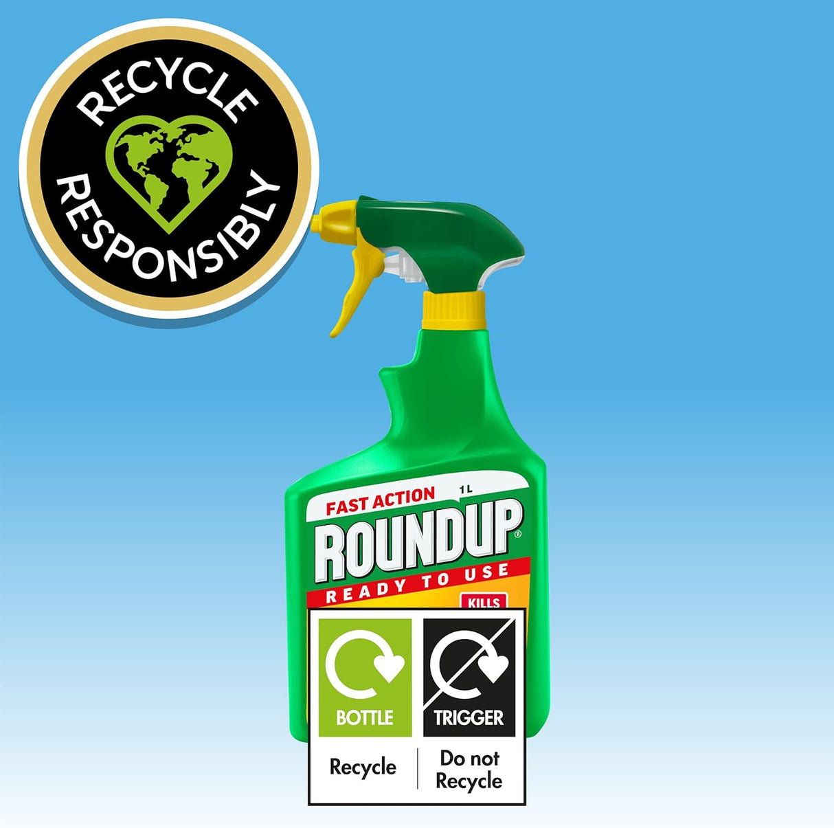 Roundup Fast Action Weedkiller Ready To Use Spray - 1L