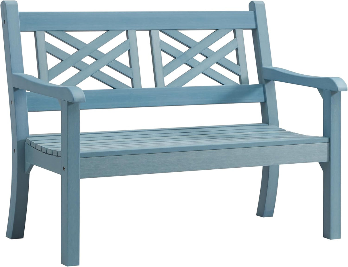 Winawood Speyside Polymer Wood Effect 2 Seat Bench - Powder Blue