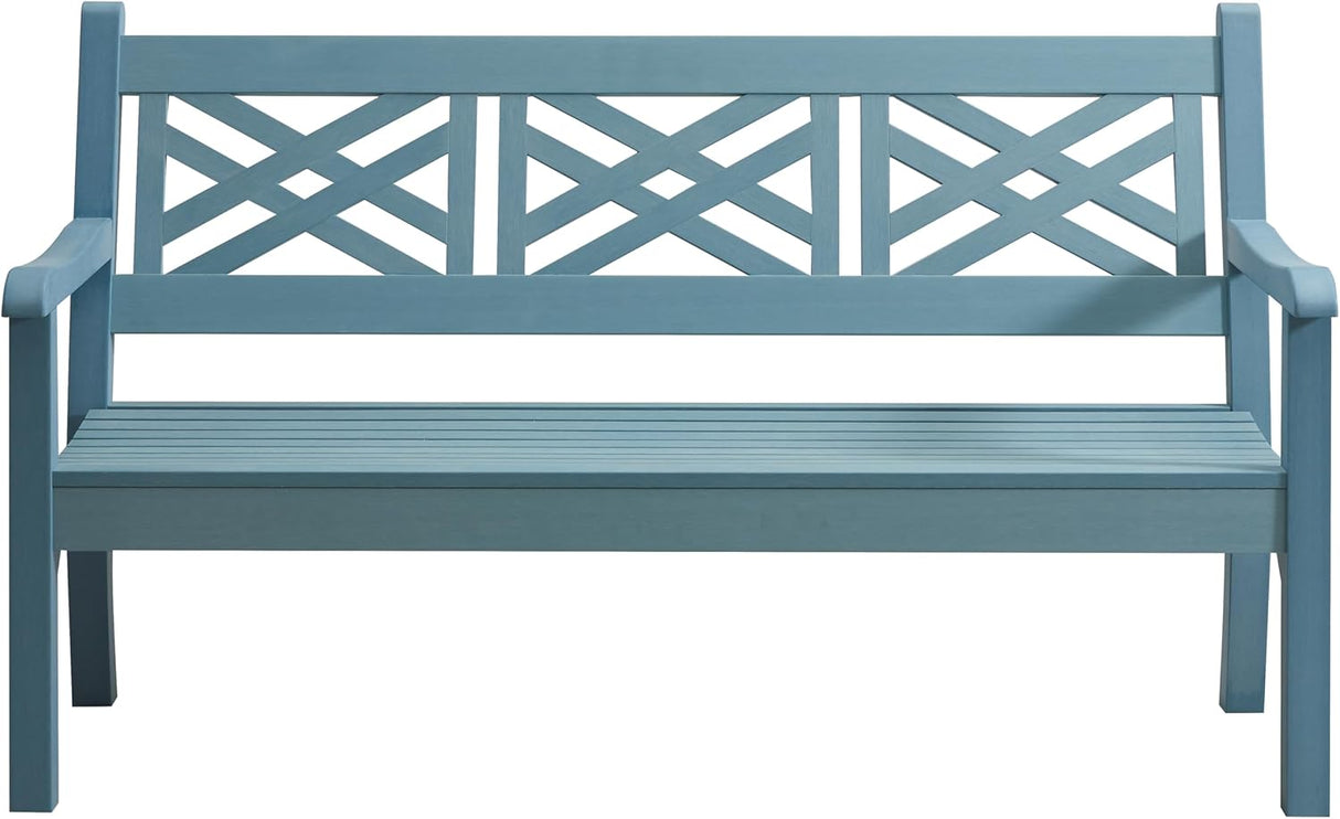 Winawood Speyside Polymer Wood Effect 3 Seat Bench - Powder Blue