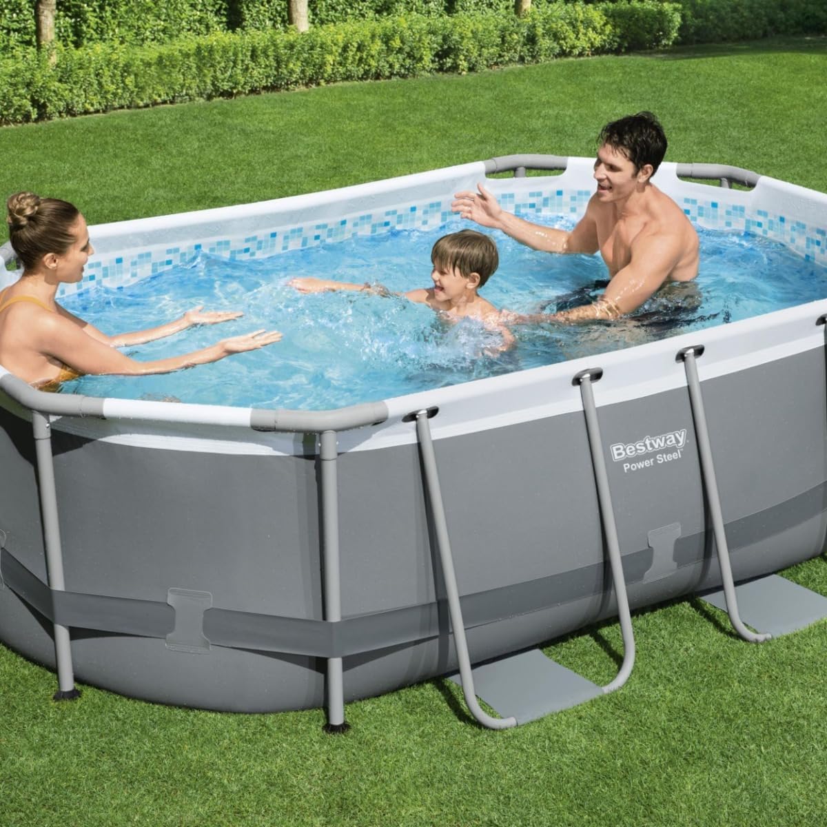 Bestway 10ft x 33in Dark Grey Oval Steel Pro MAX Above Ground Pool Set